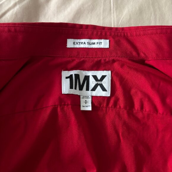 Express 1MX Dress Shirt in Red - Picture 6 of 7